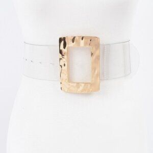 Rectangle Metal Buckle Plus Size Clear Belt